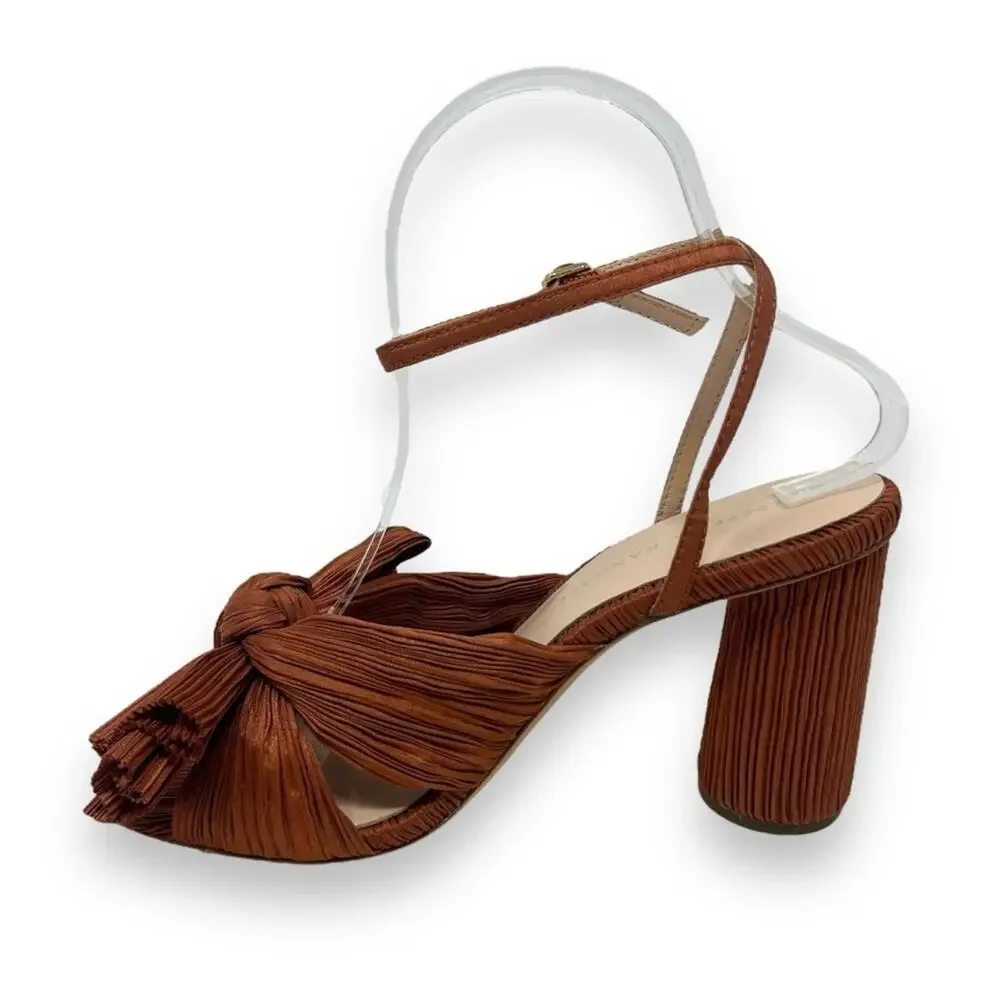 Loeffler Randall Camellia Knotted Sandal Terracotta Orange Bronze 6.5 Women’s